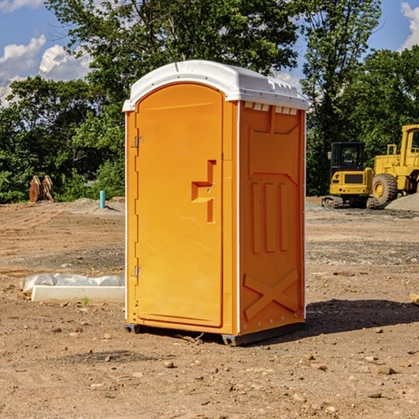 how often are the portable restrooms cleaned and serviced during a rental period in Meggett